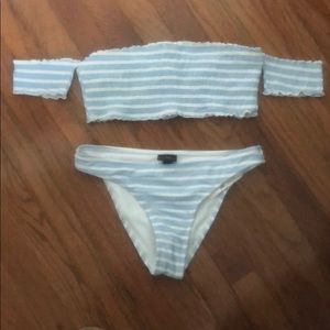 LA HEARTS blue and white bikini